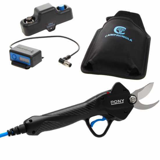 Campagnola Pony Pro - Kit Forbice elettrica da potatura senza batteria - Con adattatore per batteria Li-Lion 170 - Diametro di taglio 25mm