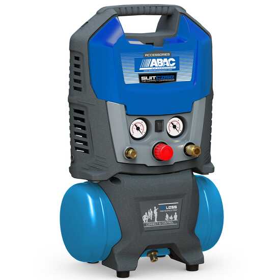 ABAC SUITCASE - Compressore aria elettrico portatile monofase, oil-less - Motore 1.5 HP - 6 lt
