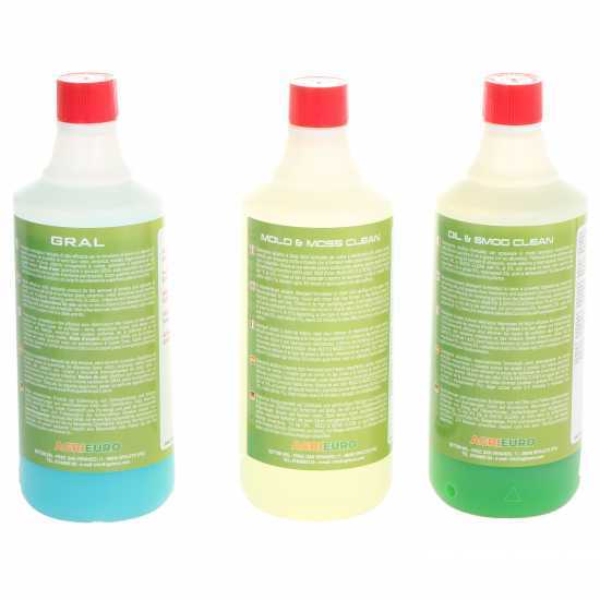 Set 3 detergenti professionali - specifici per la pulizia di esterni - 3 flaconi da 1 lt