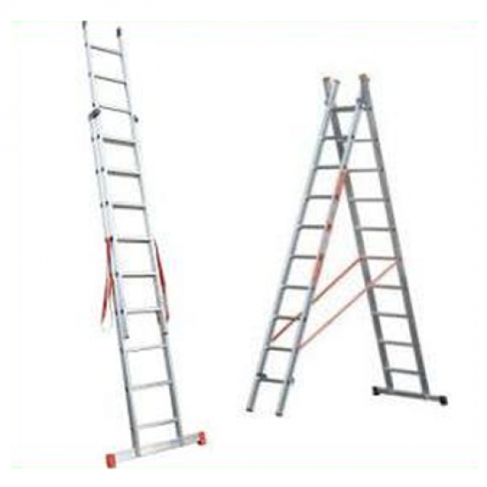 Facal Genia G350-2, 2x11 gradini, 5.90 m - Scala telescopica in alluminio - Altezza stimata operativa 6.80 m
