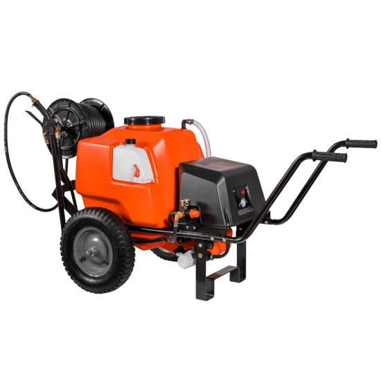 Stocker Art. 303 - Pompa irroratrice elettrica carrellata con barra d'irrigazione - 80L - 12V