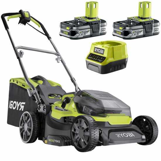 Ryobi Hybrid RY18LMH37A-225 - Tagliaerba a batteria - 2x36V/2.5Ah - Taglio 37 cm