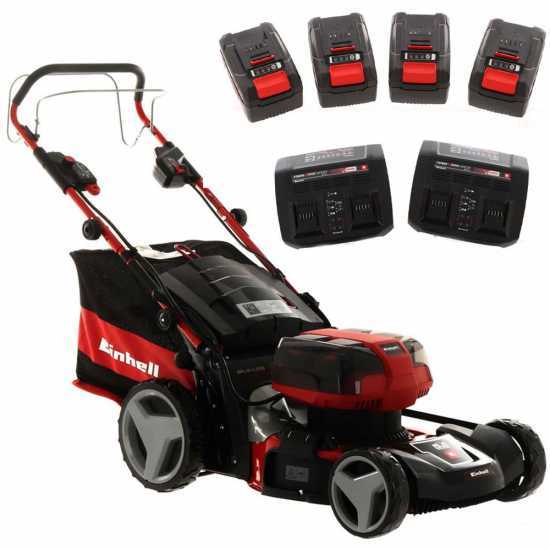Einhell GE-CM 36/47 S HW Li - Kit - Tagliaerba semovente a batteria - 4x18V/4Ah - Taglio 47 cm