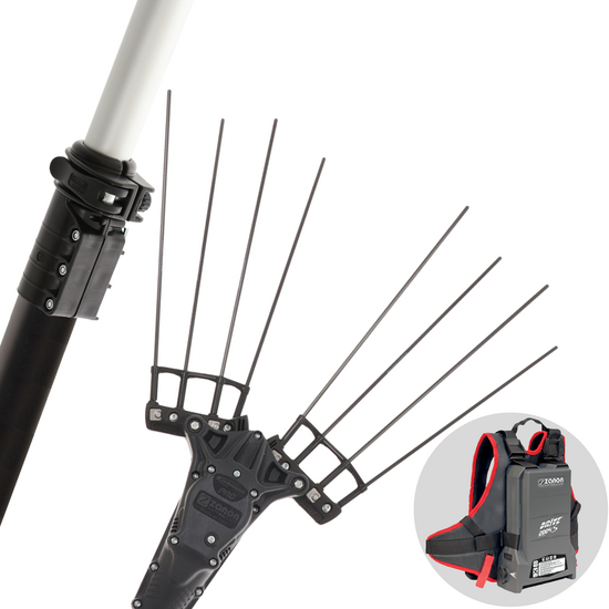 Zanon Karbonium PRO AL 200 - Abbacchiatore elettrico 170/250 cm a batteria a zaino 50.4V 5Ah - Asta telescopica in alluminio