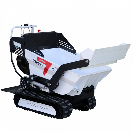 Seven Italy TH500C L70-E - Motocarriola cingolata cassone dumper 500Kg con paletta - Cambio idrostatico