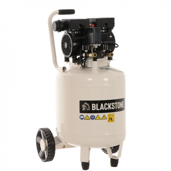 BlackStone V-SBC50-10 - Compressore aria silenziato oilless - Motore 1 HP - 50lt Verticale