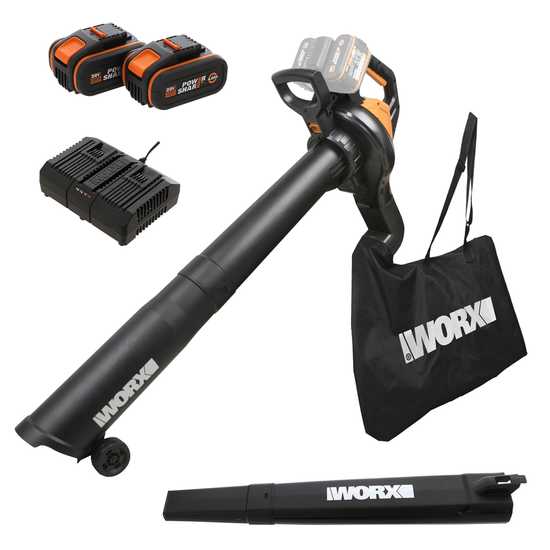 Worx WG583E - Soffiatore a batteria 3 in 1 - 2x20V/4Ah