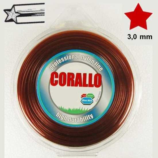 Filo Corallo per decespugliatore &Oslash; 3,0 mm - mt 60 - sezione stellare