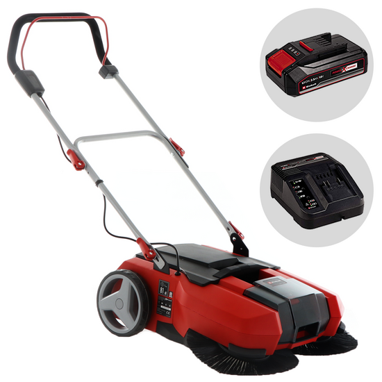 Einhell TE-SW 18/610 Li S - Spazzatrice a batteria con cesto di raccolta 18V - 2.5Ah