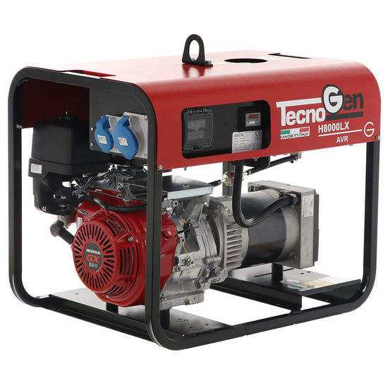 TecnoGen H8000LX - Generatore di corrente a benzina 5.8 kW - Continua 5.2 kW Monofase