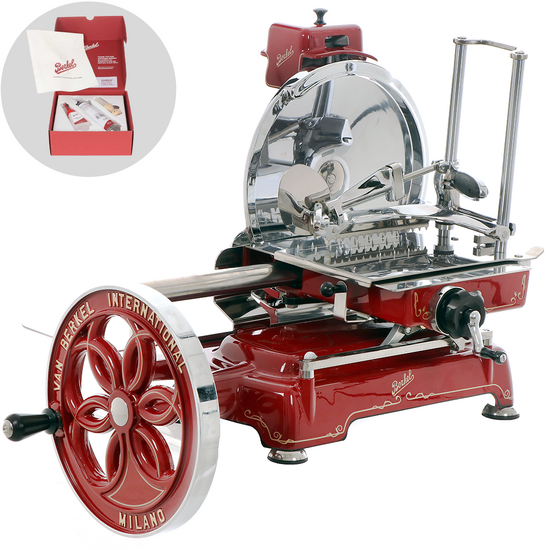 Berkel B114 - Affettatrice a volano - Lama in acciaio al cromo da 320 mm - Rossa