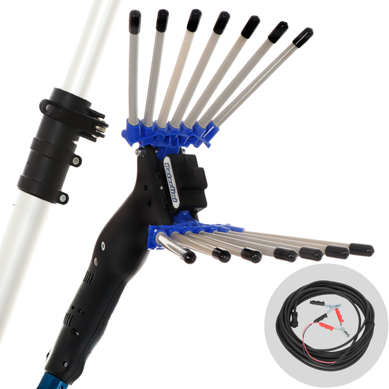 Paterlini V-UP - Abbacchiatore elettrico 225/315 cm a batteria tipo auto con cavo in dotazione - Asta telescopica in alluminio