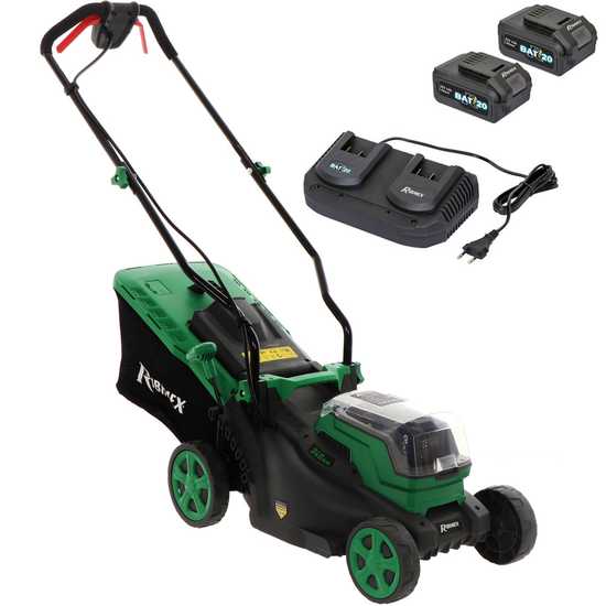 Ribimex PRBAT20-TON33 - Tagliaerba a batteria - 2x20V/4Ah - Taglio 34 cm