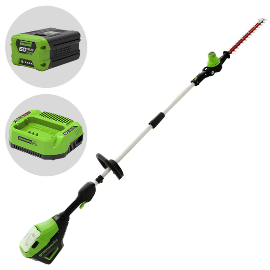 Greenworks G60PHT51 - Tagliasiepi su asta di prolunga a batteria 60V 2Ah - Starter kit 60V 2Ah in omaggio!