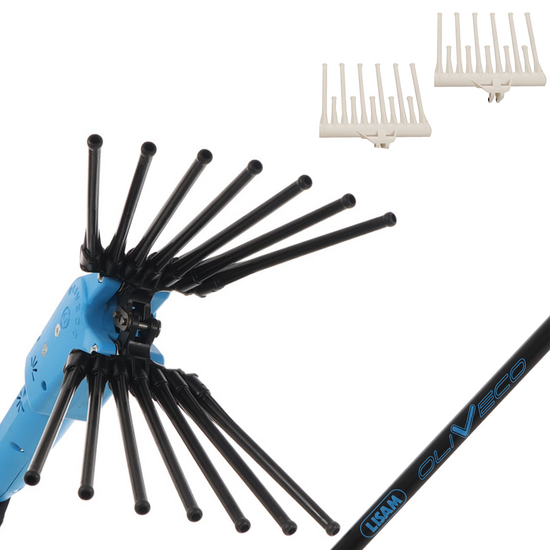 Lisam Oliveco - Abbacchiatore Elettrico a batteria - Con denti in Nylon  - 230-330 cm - Asta Telescopica