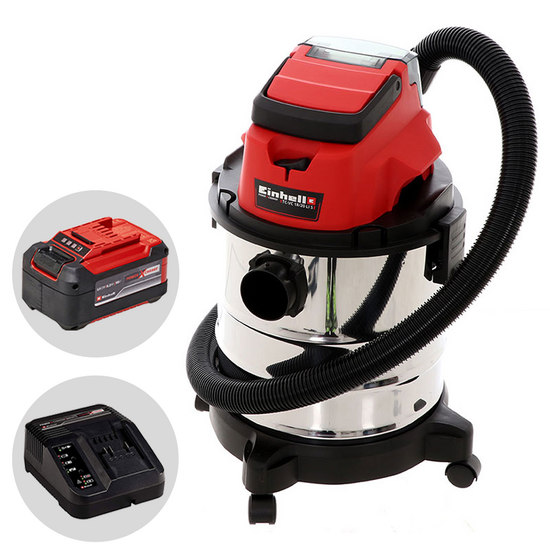 Einhell TC-VC 18/20 Li - Aspirasolidi e liquidi a batteria - 18V 5.2Ah