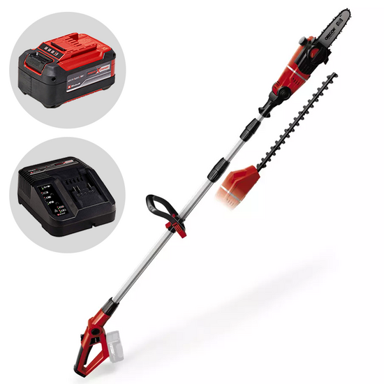 Einhell GE-HC 18 Li T - Potatore - Tagliasiepi su asta di prolunga telescopica a batteria - 18V 5.2Ah