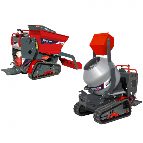 Motocarriola cingolata RAPTOR 6800 HED - Honda GXe270 - Con pala + betoniera