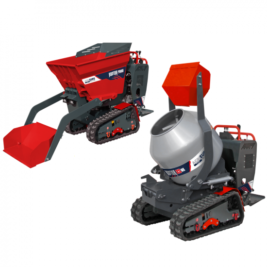 Motocarriola cingolata RAPTOR 7800 HED 4.0 - Honda GXe390 - Con pala + betoniera