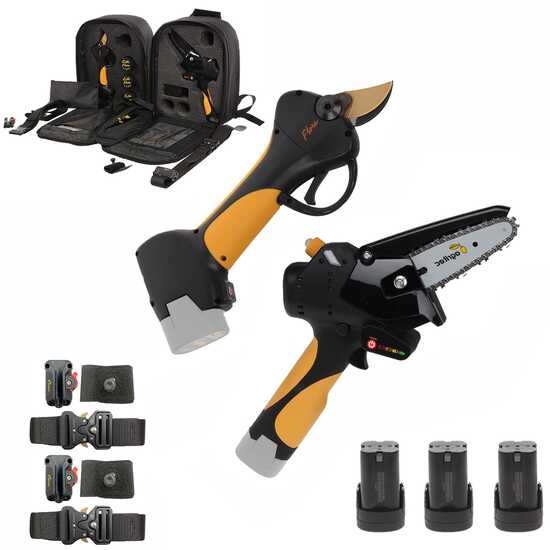 Agritec Flora PCP100A + PC32 - Kit Potatore a batteria manuale + Forbici elettriche da potatura - 3x 14.4V  2.5Ah - Diametro di taglio 32mm