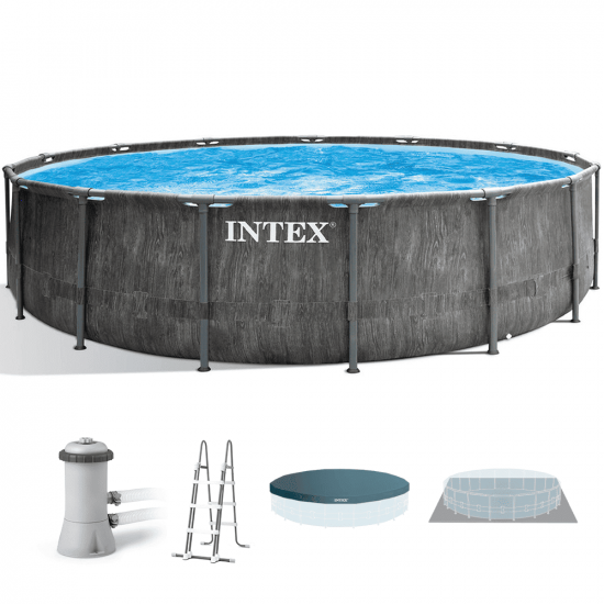Intex Prisma Frame Greywood 26742NP - &Oslash;457x122 cm - Piscina Rotonda