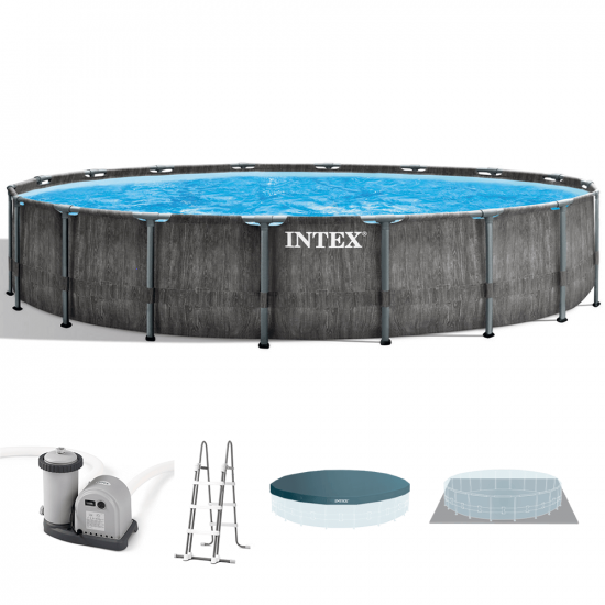 Intex Prisma Frame Greywood 26744NP - &Oslash;549x122 cm - Piscina Rotonda