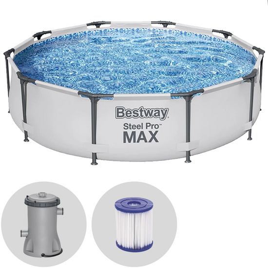 Bestway Steel Pro Max 56408 - &Oslash;305x76 cm - Piscina Rotonda + Pompa filtro 16 W