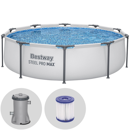 Bestway Steel Pro Max 56408 - Ø305x76 cm - Piscina Rotonda + Pompa filtro 16 W
