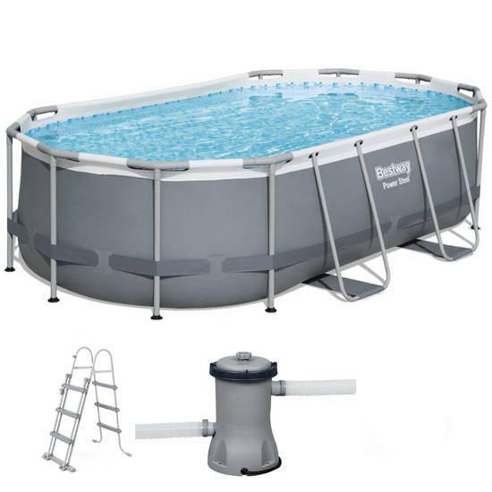 Bestway Power Steel 56620 - 427x250x100 cm - Piscina Ovale