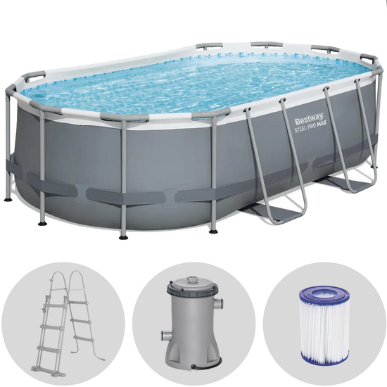 Bestway Power Steel 56620 - 427x250x100 cm - Piscina Ovale