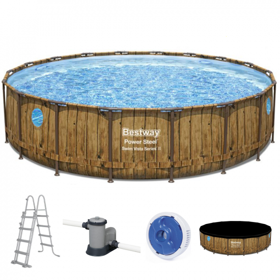 Bestway Power Steel Swim Vista 56977 - Piscina Rotonda