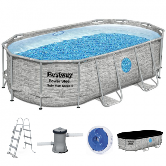 Bestway Power Steel Swim Vista 56714 - Piscina Ovale