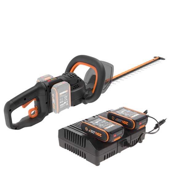 Worx Nitro WG286E - Tagliasiepi a batteria 2x20V/2Ah - Lama da 60 cm