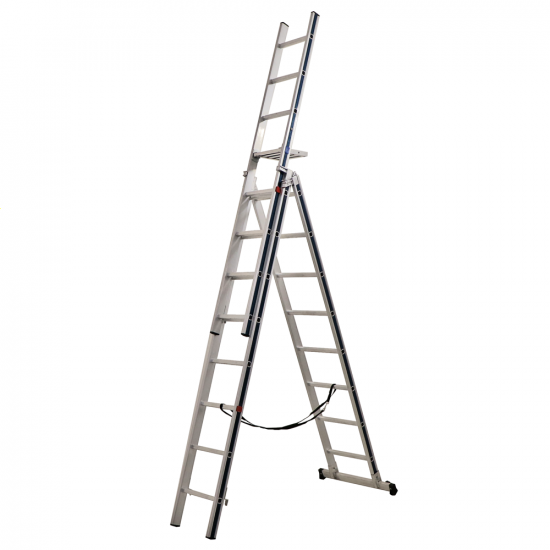 S.T.P. Europa A09A3250, 3x8 gradini, 5.60 m - Scala telescopica in alluminio - Altezza stimata operativa 6.60 m
