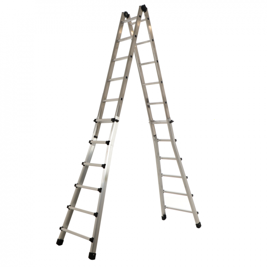 Marchetti Black 66, 2x12 gradini, 6.30 m - Scala telescopica in alluminio - Altezza stimata operativa 7.30 m