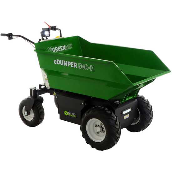 GreenBay eDumper 500-H - Carriola a batteria 48V 32Ah - Ribaltamento idraulico
