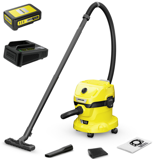Karcher WD 2-18 - Bidone aspiratutto - Fusto 12 l - 18 V - 2,5 Ah