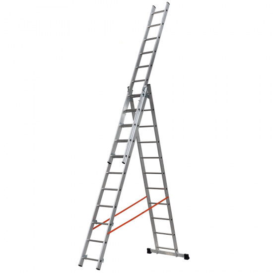 Gierre Modula AL435, 3x11 gradini, 6.83 m - Scala in alluminio - Altezza stimata operativa 7.83 m