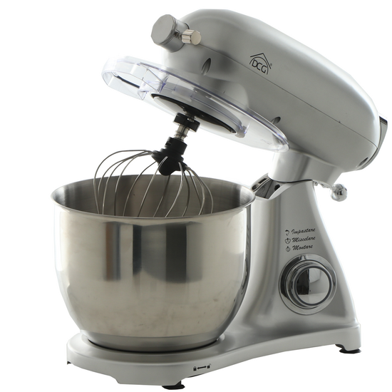 DCG KM1510S 7l - Impastatrice planetaria - Vasca acciaio 7 litri - Multi attrezzo a sgancio rapido