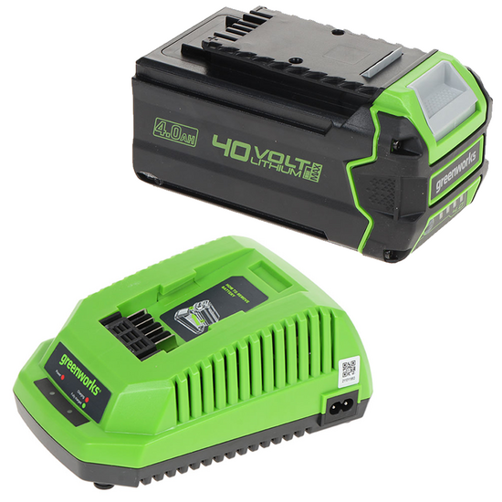 OUTLET - UTILIZZATO PER PROVA - Starter kit Greenworks Batteria 40V 4Ah  + Caricabatterie