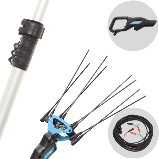 Campagnola Icarus V1 58 - Abbacchiatore elettrico a batteria tipo auto con cavo in dotazione - Asta telescopica in alluminio 150/220 cm