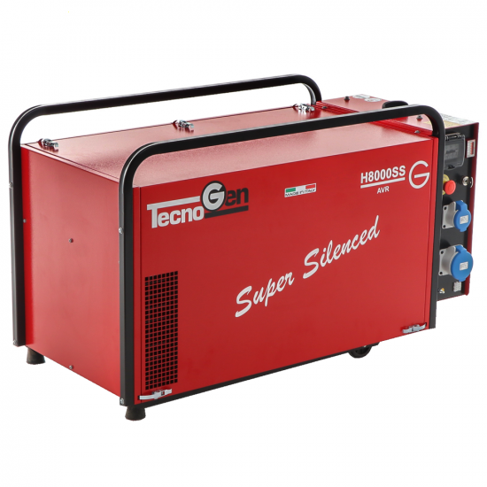 OUTLET - DIFETTI ESTETICI - TecnoGen H8000SS - Generatore di corrente silenziato a benzina 5.8 kW - Continua 5.2 kW Monofase