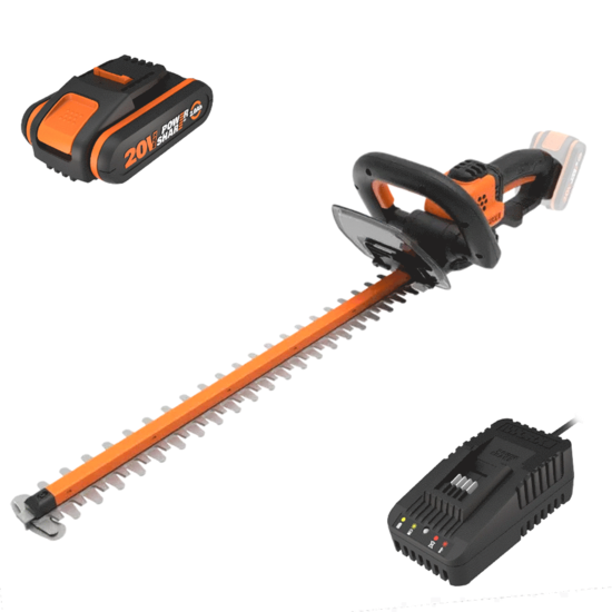 Worx WG264E - Tagliasiepi a batteria 20V/2Ah - Lama da 56 cm