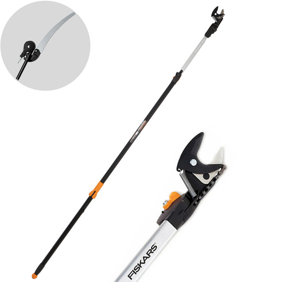 Fiskars UP86 - Forbicione da potatura telescopico professionale - Asta 240/400 cm + segaccio 45cm - Ø 32mm