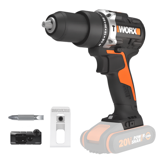 Worx Nitro WX352.9 - Trapano avvitatore a percussione a batteria - 20V - SENZA BATTERIA E CARICABATTERIA