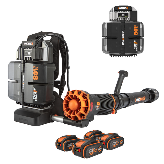 Worx Nitro WG572E - Soffiatore a zaino a batteria - 4 batterie da 20V 4Ah