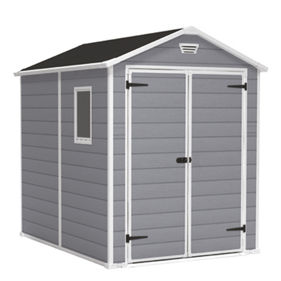 Keter Manor grigio - Casetta da giardino - Con finestra laterale - 186x237x227 cm