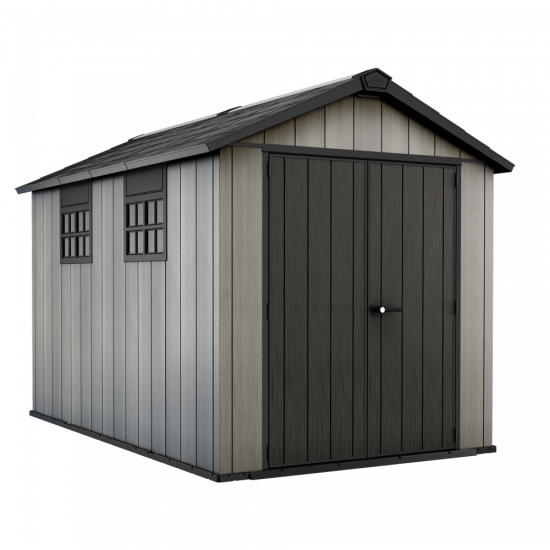 Keter Oakland 7511 - Casetta da giardino - Con porta doppia anta e finestre - 230x350x242 cm
