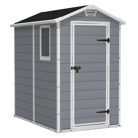 Keter Manor grigio - Casetta da giardino - Con finestra laterale - 130x192x198 cm