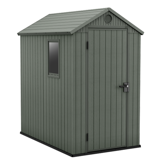 Keter Darwin verde - Casetta porta attrezzi - Con finestra laterale - 125.8x184.5x205 cm